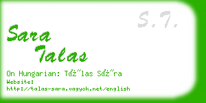 sara talas business card